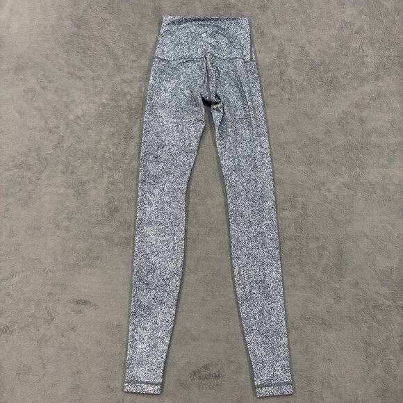 Lululemon Wunder Under Black White High Rise Wide Waistband Leggings Womens Sz 2 - Picture 2 of 8